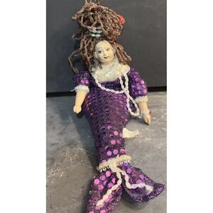 Katherine's Collection Mermaid  Purple sequin beanbag Wayne Kleski  16"in RARE!